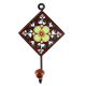 Dark Brown Floral Ceramic Tile Hook
